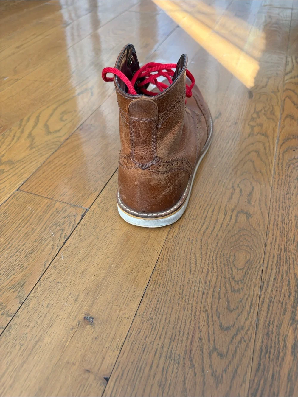 Crevo Brown Chukka Boots with Red Laces